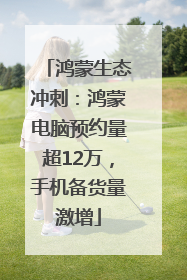 鸿蒙生态冲刺：鸿蒙电脑预约量超12万，手机备货量激增