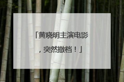 黄晓明主演电影，突然撤档！