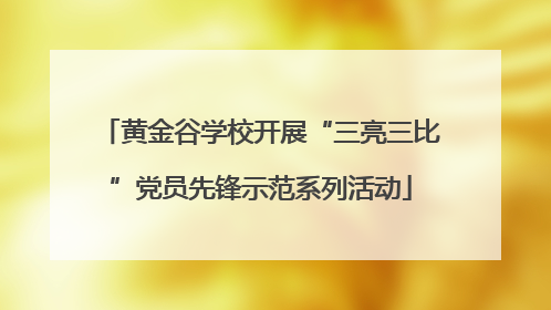 黄金谷学校开展“三亮三比”党员先锋示范系列活动