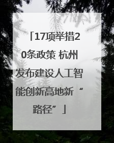 17项举措20条政策 杭州发布建设人工智能创新高地新“路径”