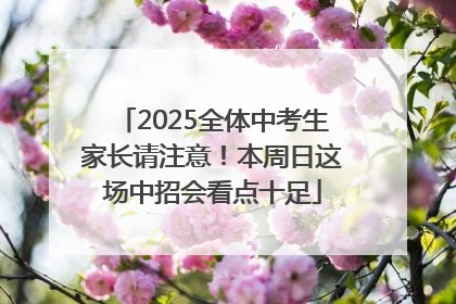 2025全体中考生家长请注意！本周日这场中招会看点十足