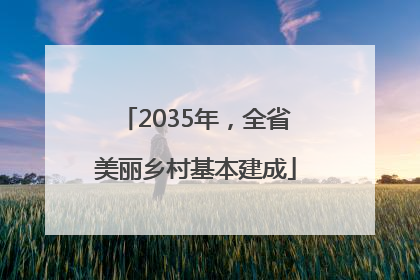 2035年，全省美丽乡村基本建成