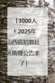 3000人！2025年山西省招募社区助理公告来了