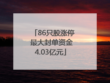 86只股涨停 最大封单资金4.03亿元