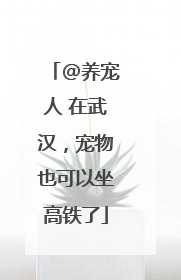 @养宠人 在武汉，宠物也可以坐高铁了